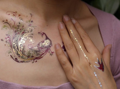 Tattoo paon cygne fleur