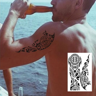 Tatouage temporaire tribal epaule bras Maori