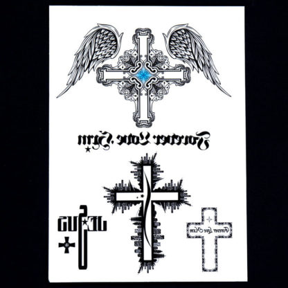 Faux tatouage croix et aile