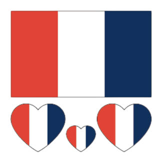 Tatouage ephemere drapeau + coeur France
