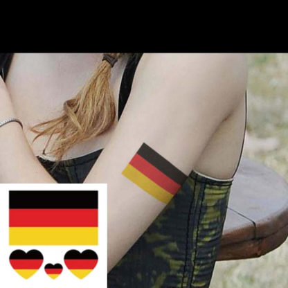 Tatouage ephemere drapeau + coeur Allemagne