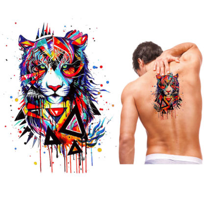 Tatouage ephemere tigre artistique