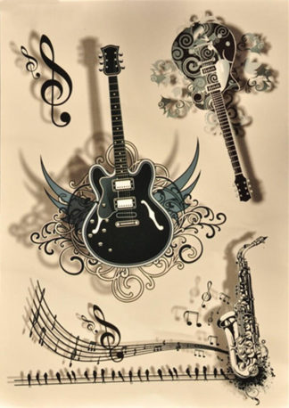 Tattoo instruments de musique 3D