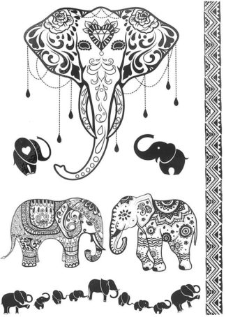 Tatouage temporaire elephant theme