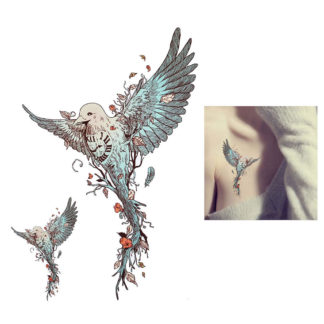 tatouage changeable oiseau time deraciné