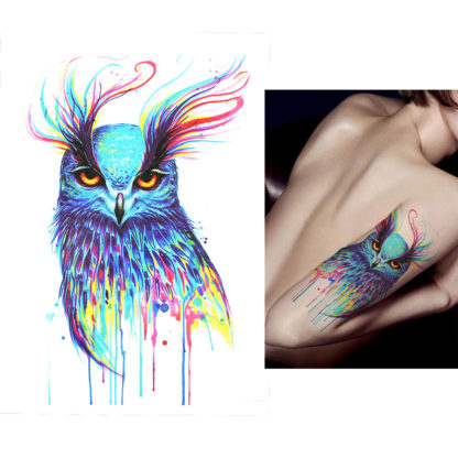 Tattoo hibou peinture color