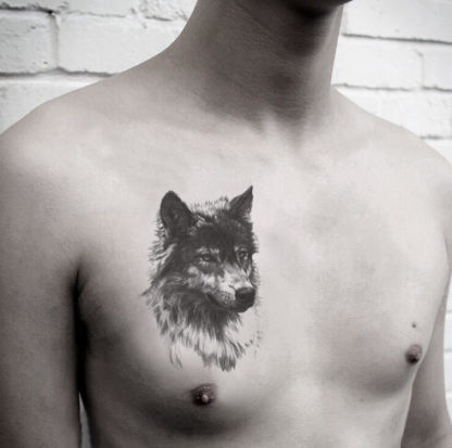 Tattoo loup sauvage