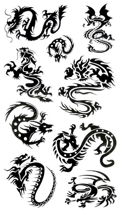 Faux tatouage dragons tribal