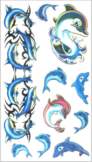 Tattoo dauphins bleus