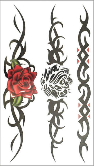 Faux tatouage tribal rose noire