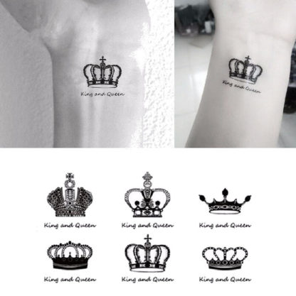 Faux tatouage couronnes Roi et Reine