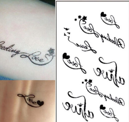 Faux tatouage plusieurs mot love