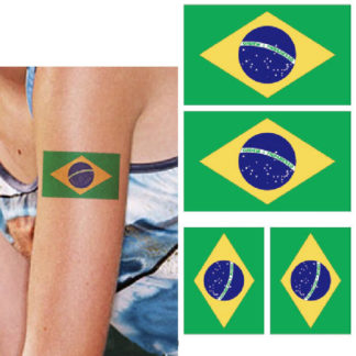 Faux tatouage drapeau Bresil