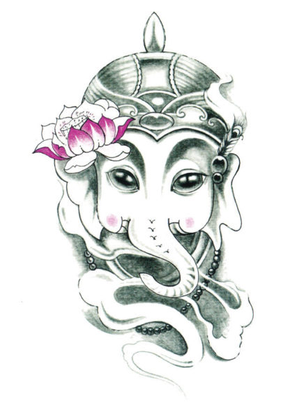 Tatouage temporaire elephant bouddha