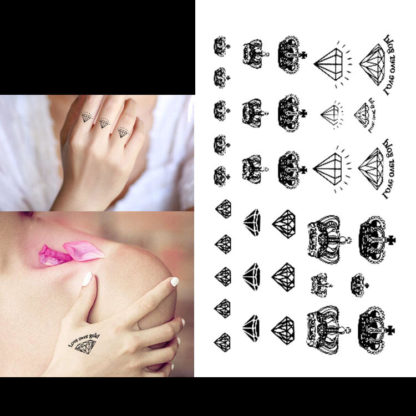 Tattoo couronne et diamant