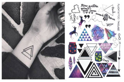 Tattoo triangles,cerf violet