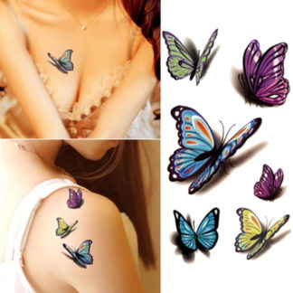 Tatouage ephemere papillons 3D